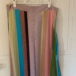 Zara Woman Satiny Striped Pants NWT Size LARGE